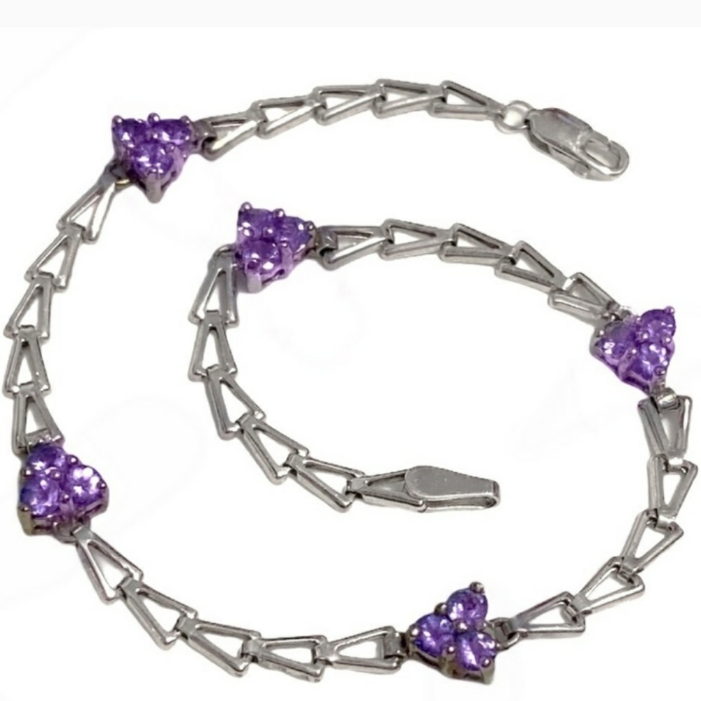 10k solid white gold Purple bracelet
